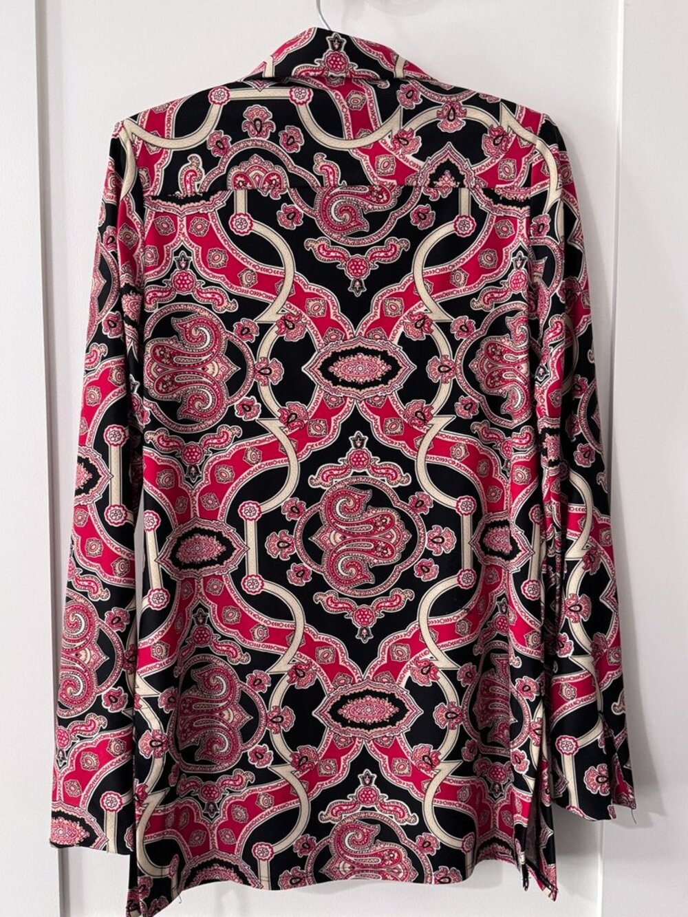 Jude Connally Red, Black, Cream Paisley Print Blouse,Excellent Condition, Size:S - Picture 4 of 6